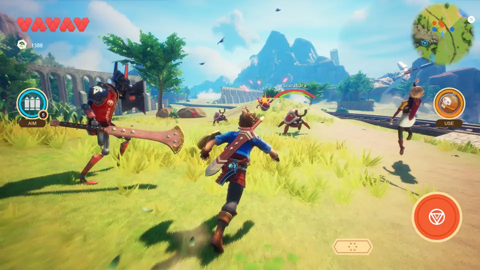 Captura de ecrã do mundo de aventura de Oceanhorn 2